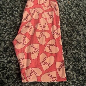 LuLaRoe Pink Heart Leggings